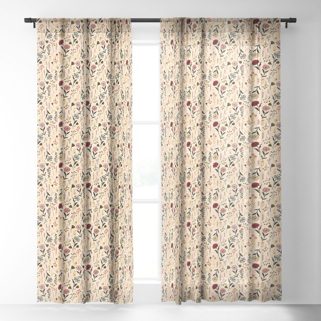 Avenie Cottage Garden Iv Single Panel Sheer Window Curtain Society6