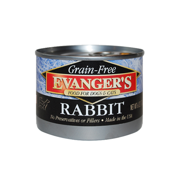 Evanger's Grain-Free Rabbit Canned Dog and Cat Food， 6-oz