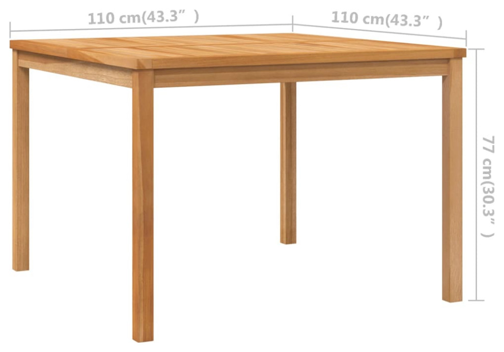 vidaXL Solid Teak Wood Patio Dining Table 63 quotGarden Dinner Dinette Table   Transitional   Outdoor Dining Tables   by vidaXL LLC  Houzz