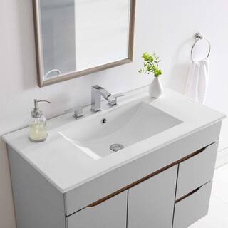 MODWAY Cayman 36 in. Bathroom Sink in White EEI-4203-WHI