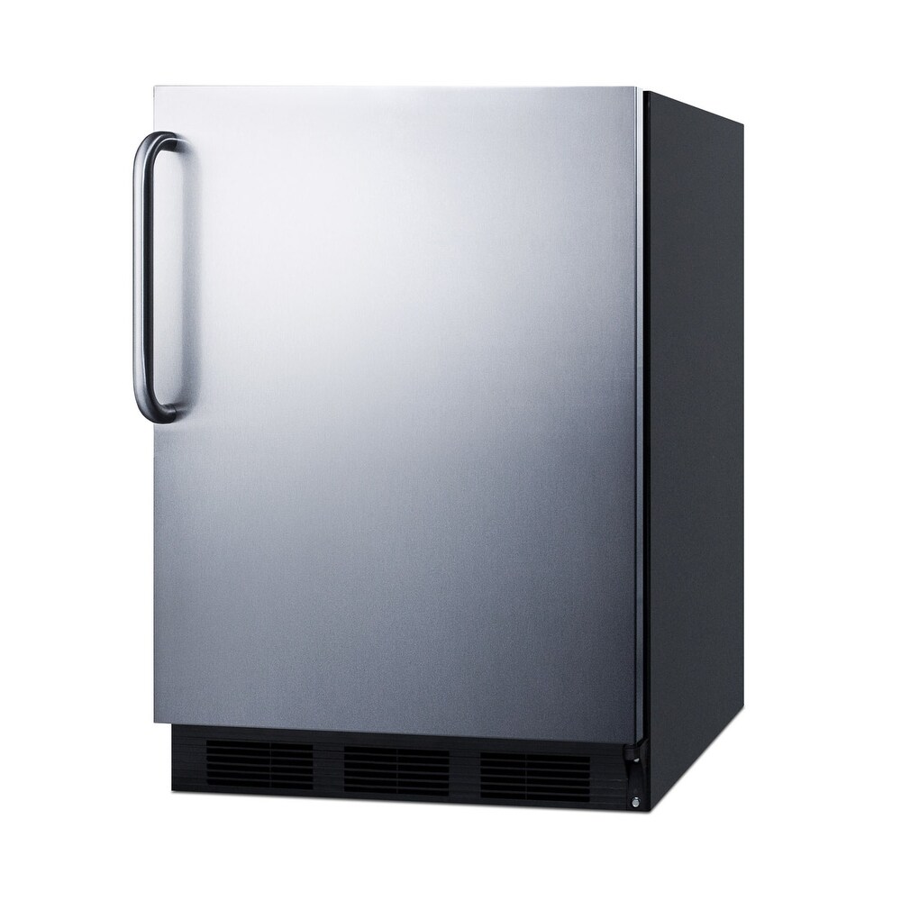 Summit 24 Inch Wide 5.5 Cu. Ft. Compact Refrigerator with Adjustable   Stainless Steel