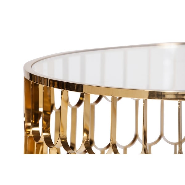 Renee Scalloped Coffee Table in Gold Finish