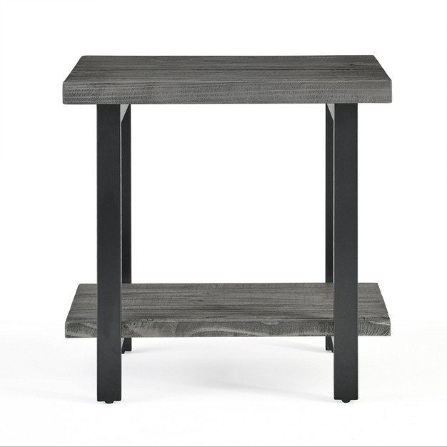 Pomona Metal And Reclaimed Wood End Table Slate Gray Alaterre Furniture