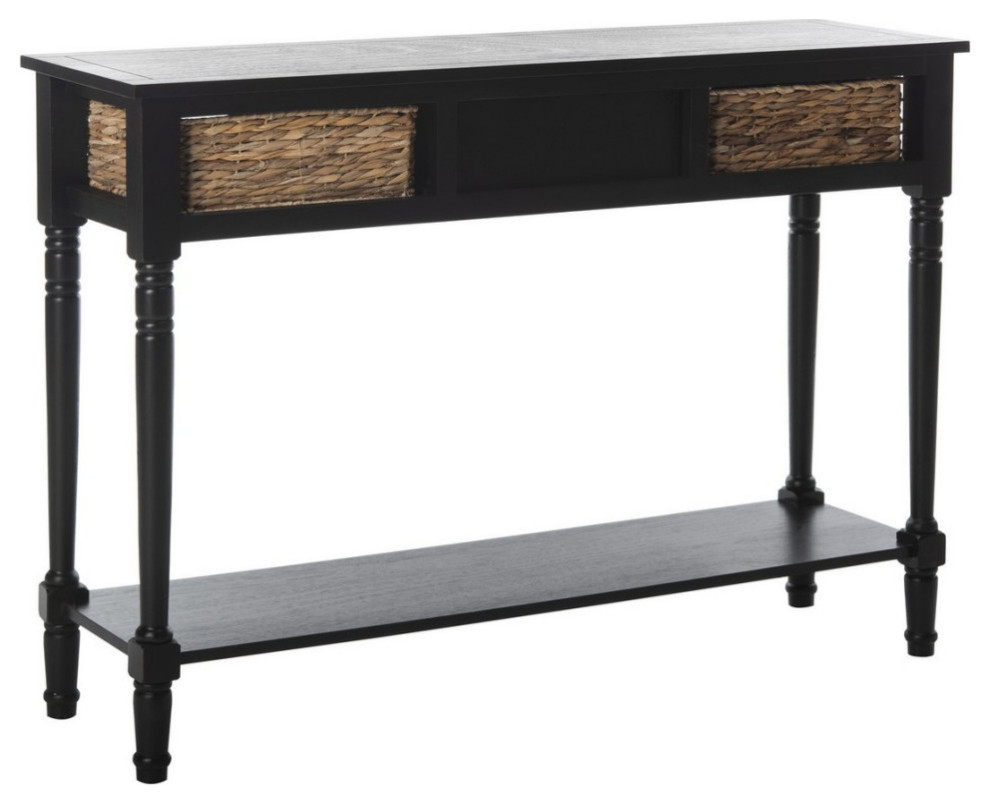 Marissa Console Table With Storage Distressed Black   Modern   Console Tables   by Virgil Stanis Design  Houzz