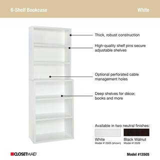 ClosetMaid 82 in. H x 30 in. W x 14 in. D White Wood 6-Cube Storage Organizer 13505