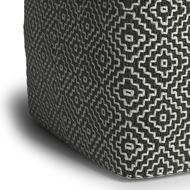 Simpli Home Briella Square Woven Indoor / Outdoor Pouf