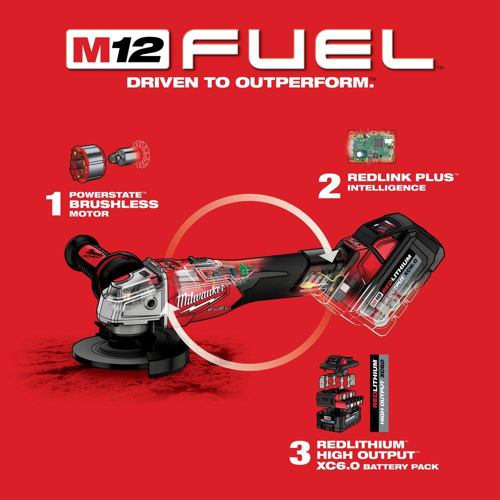 MW M18 FUEL 18-Volt Lithium-Ion Brushless Cordless 4-12 in.5 in. Grinder wVariable Speed with 8.0 Ah Battery  Charger 2889-20-48-59-1880