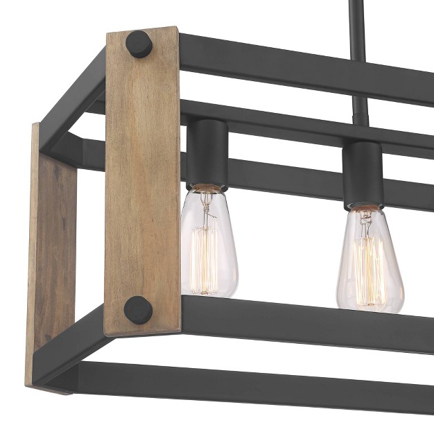 Wide Rustic Farmhouse 5 light Fixture For Kitchen Island Dining Room