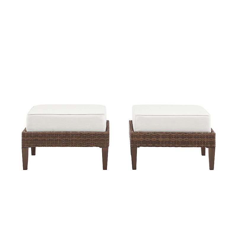 Crosley Capella Outdoor Wicker Ottoman 2-Piece Set