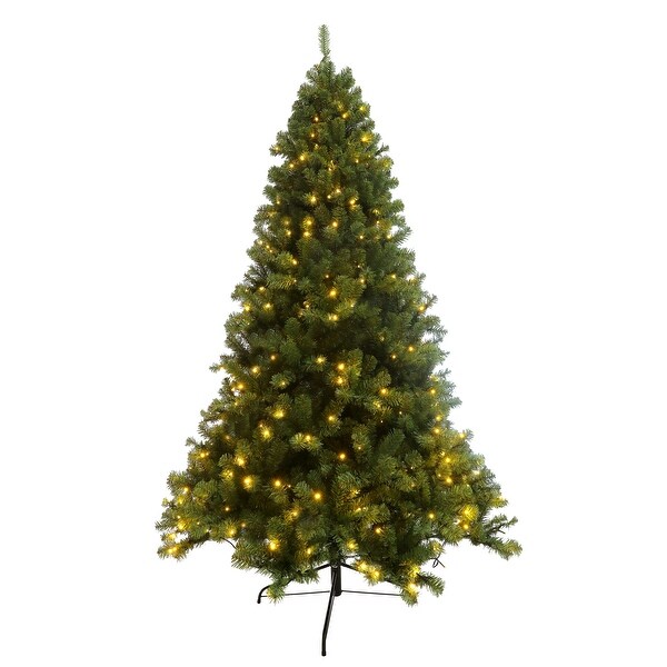 7.5ft Prelit Tree Artificial Hinged Xmas Tree Led Lights