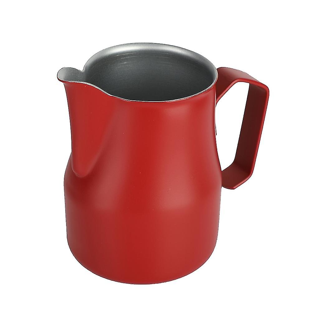 350ml Stainless Steel Milk Frothing Cup Coffee Pitcher Jug Latte Art for Coffee Shop (Red)