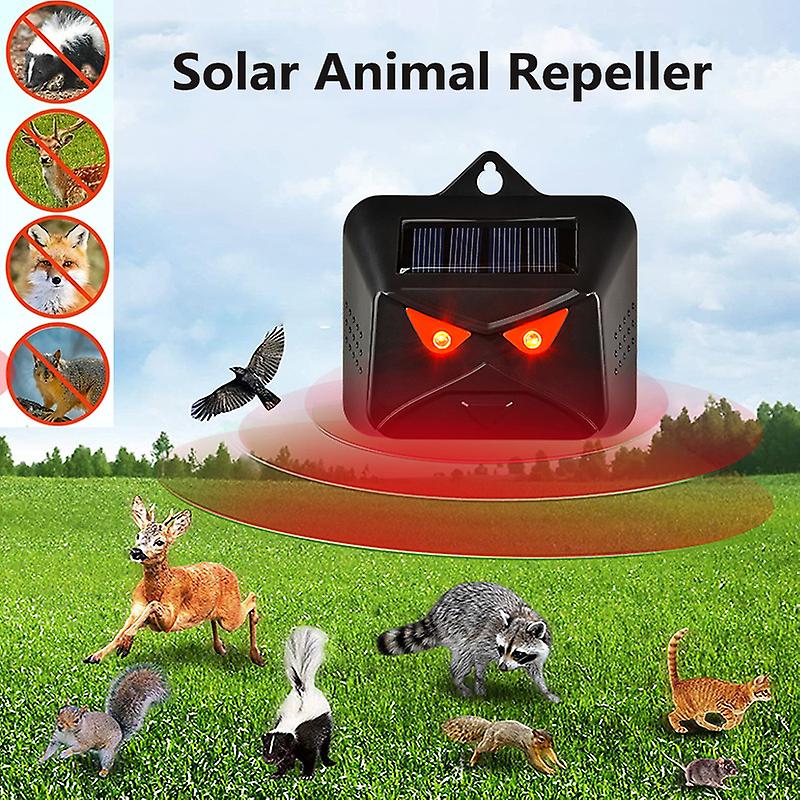 Solar Animal Repellent With Red Led Laser Strobe Light Deer Repellent Outdoor Waterproof Animal Deterrent Machine