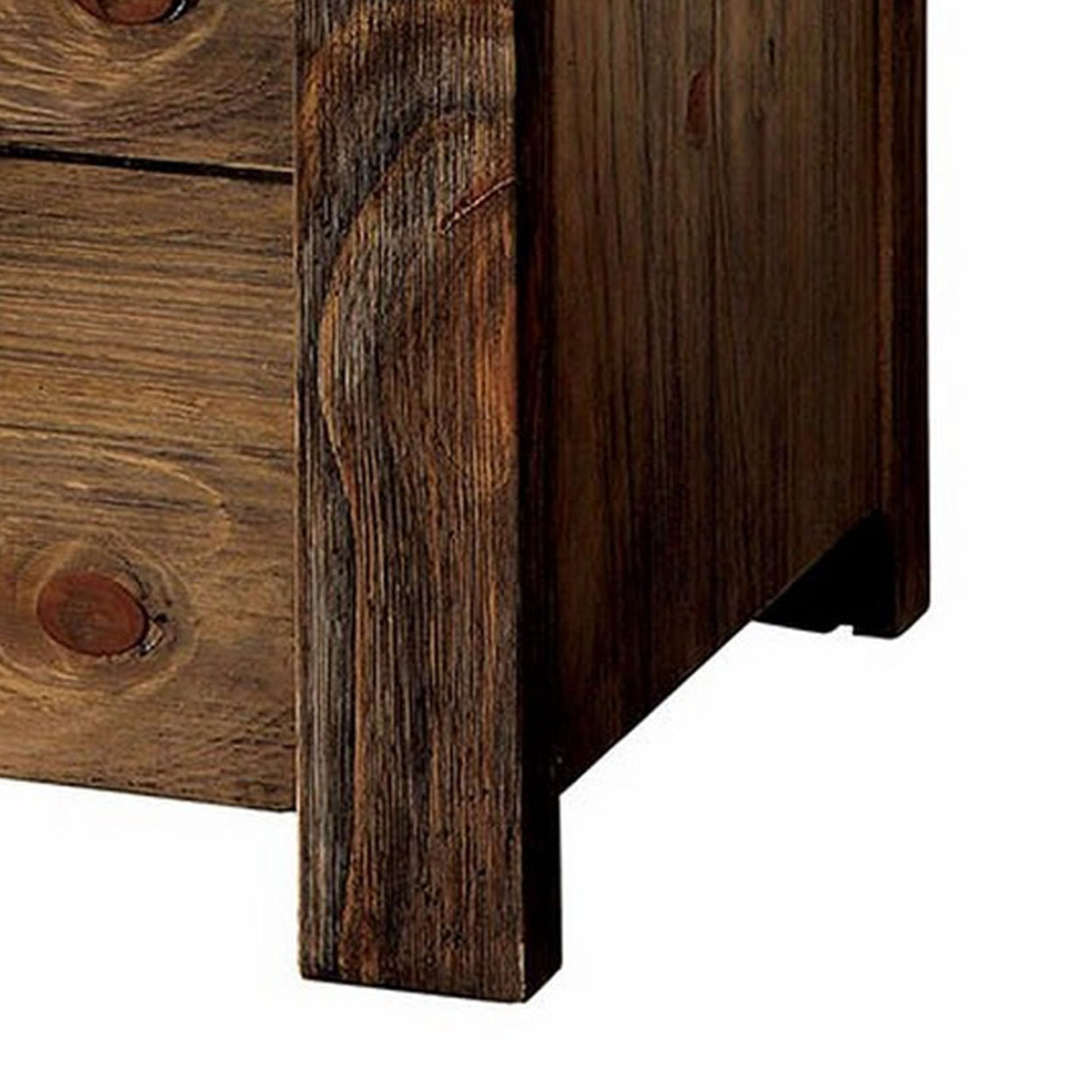 Janeiro Transitional Nightstand, Rustic Natural Tone- Saltoro Sherpi