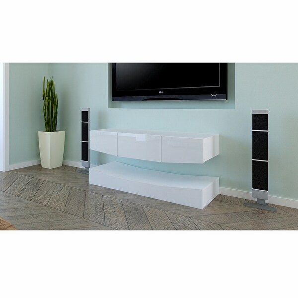 Tv Stand Entertainment Stand Wall Mounted Media Audio/Video Console - 48