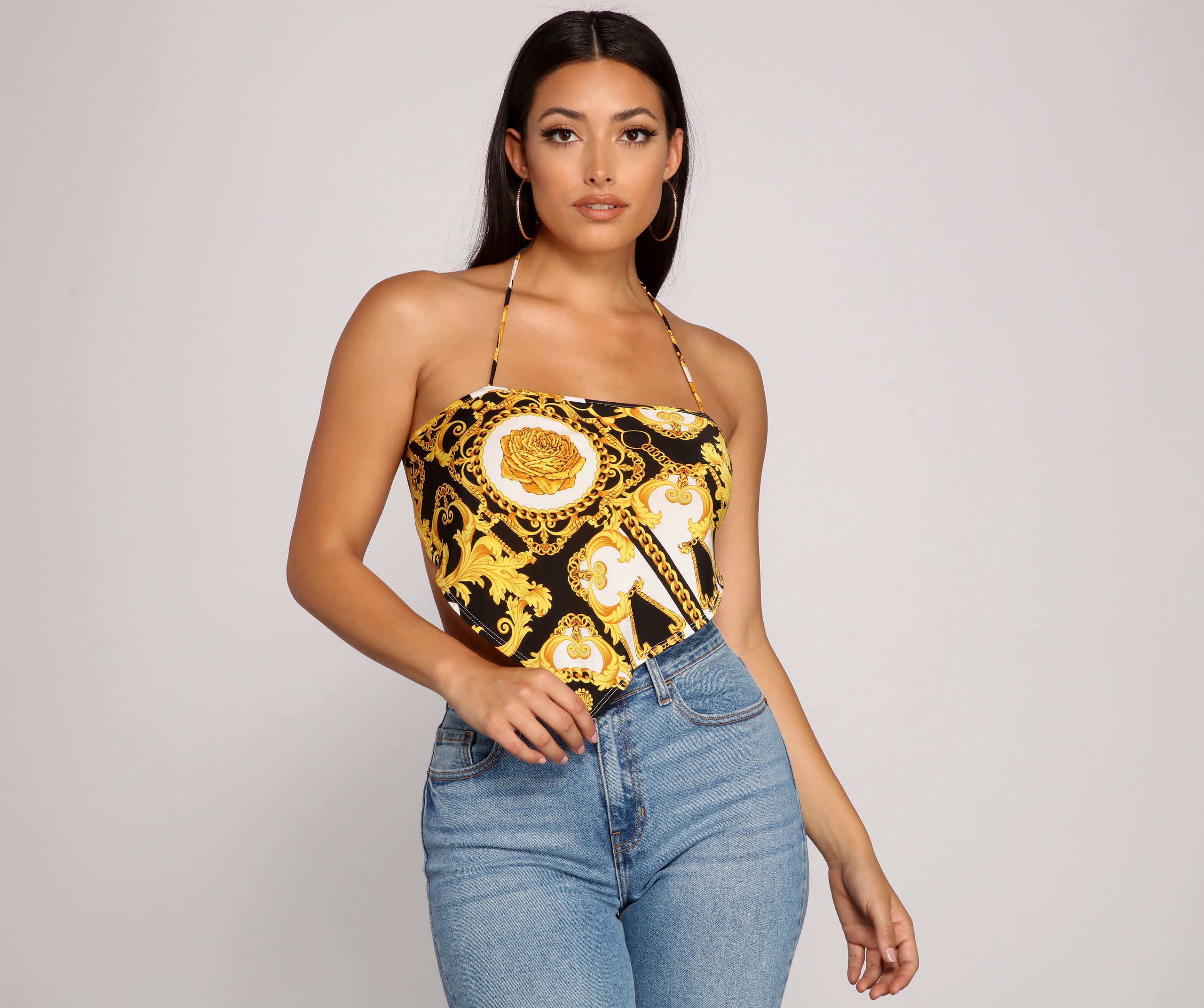 Chainlink Handkerchief Crop Top