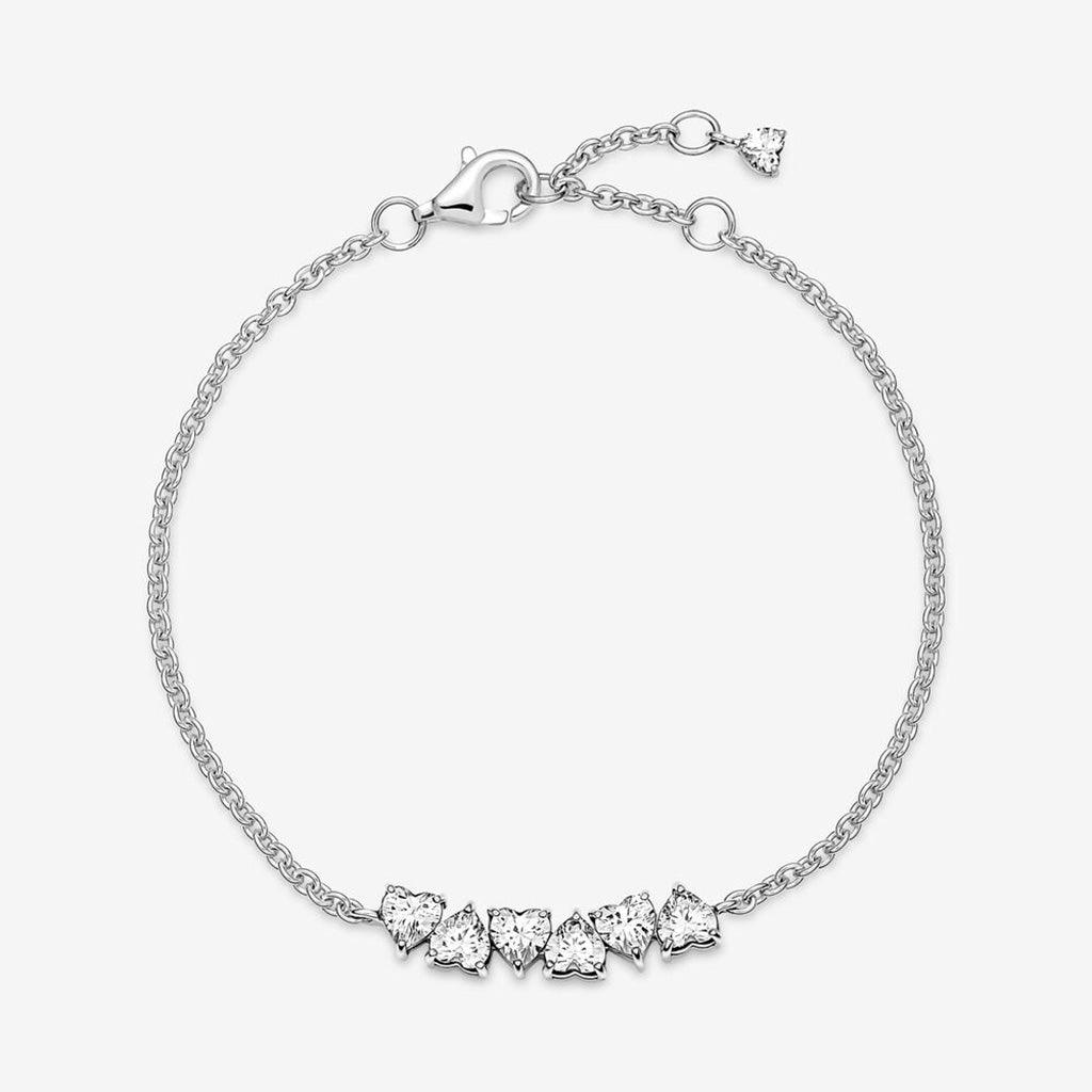 PANDORA  Sparkling Endless Hearts Chain Bracelet