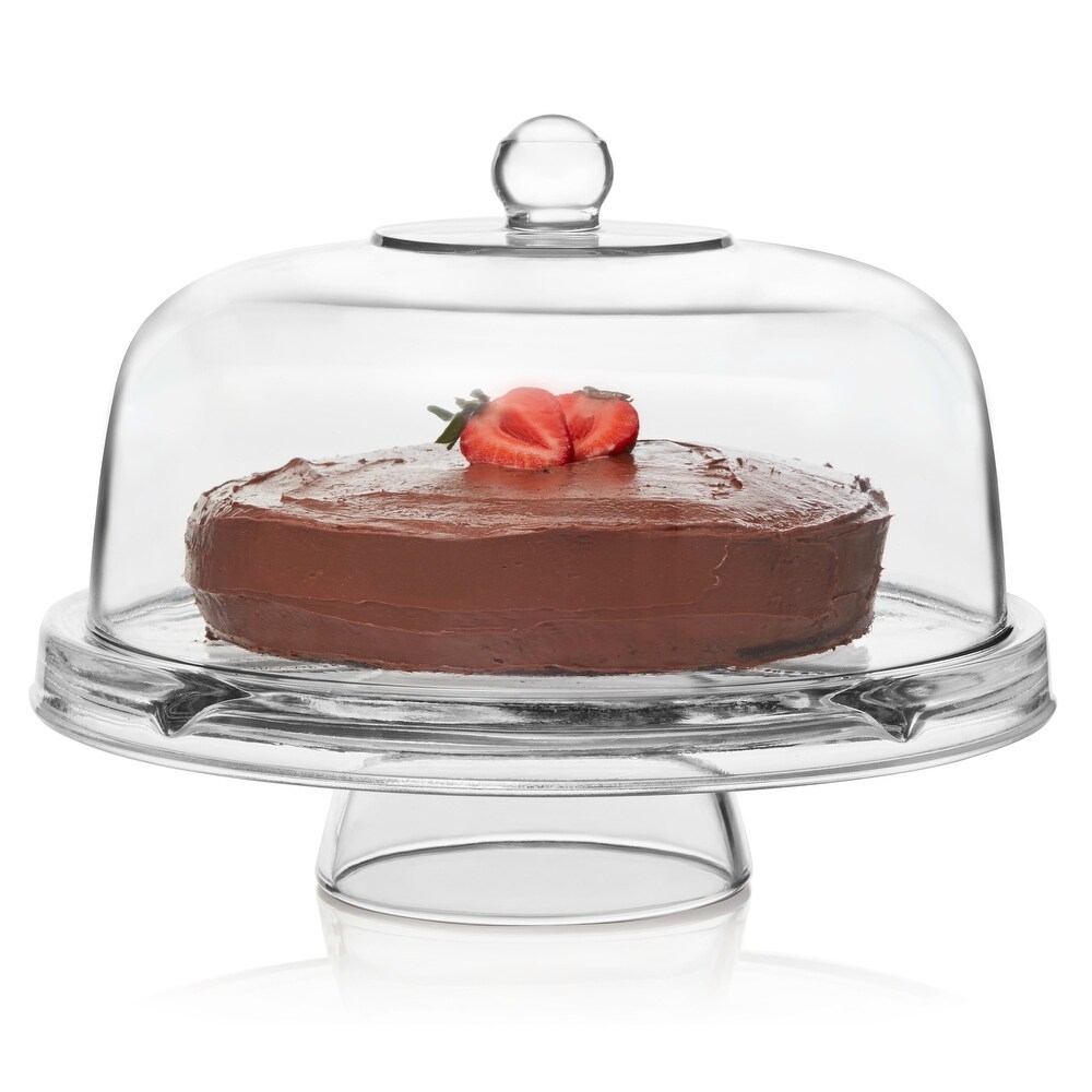Libbey Selene 6 in 1 Multiuse Glass Server  Punch Bowl  Chip and Dip Bowl  Cake Stand