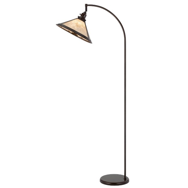 Metal Downbridge Adjustable Floor Lamp With Mica Shade Bronze Cal Lighting