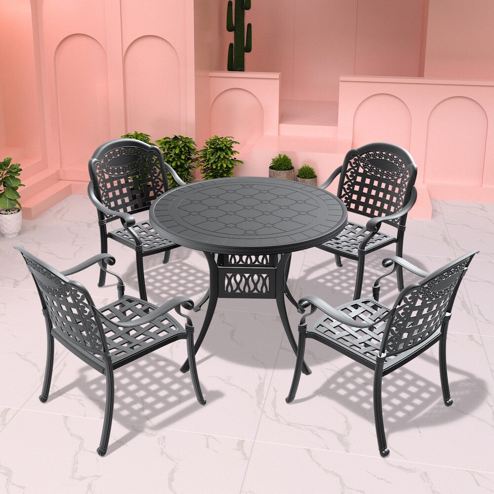 5 Piece Outdoor Dining Table Set for Patio