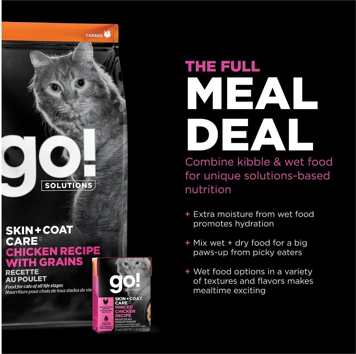 Go! SKIN + COAT CARE Minced Chicken Cat Food