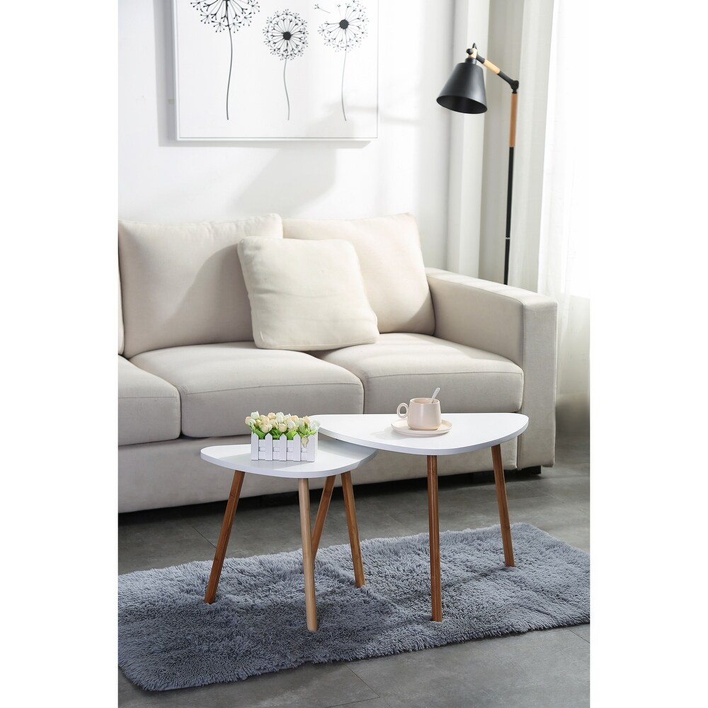 Cora Modern Contemporary Triangle Nesting Tables  Set of 2