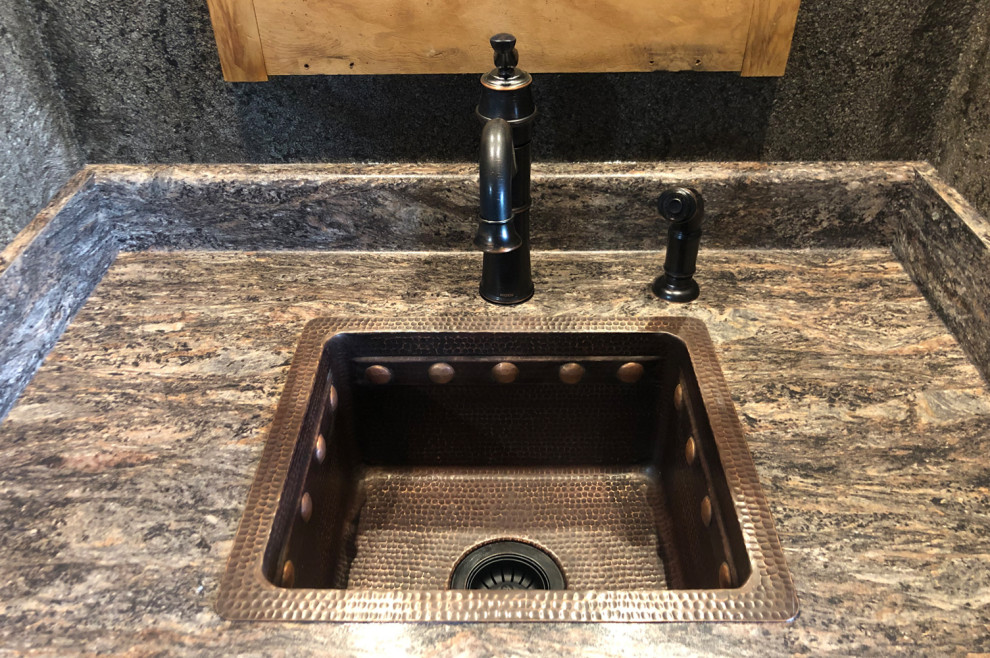 16 quotGourmet Rectangular Hammered Copper Bar/Prep Sink With Barrel Strap Design   Traditional   Bar Sinks   by Bathroom Bazzar  Houzz