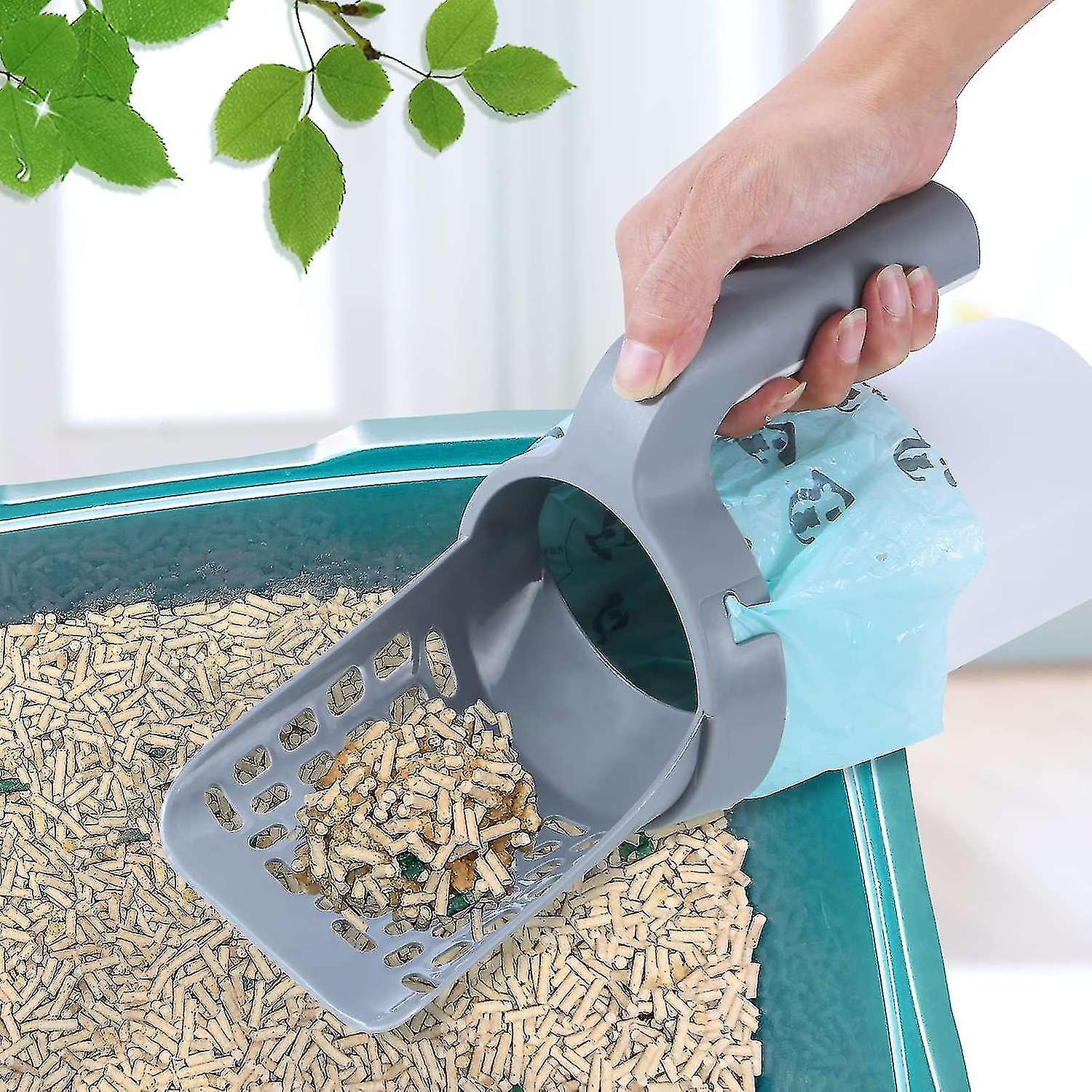 Cat Litter Scoop - Large Capacity Integrated Detachable Deep Cat Litter Shovel With Bag， Portable Li