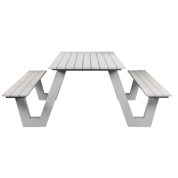 Pangea Home Lukas Aluminum Modern Picnic Table