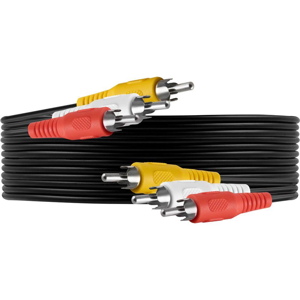 GE 6 ft. Composite RCA AudioVideo Cable with Red White and Yellow Ends 4-Pack 63536