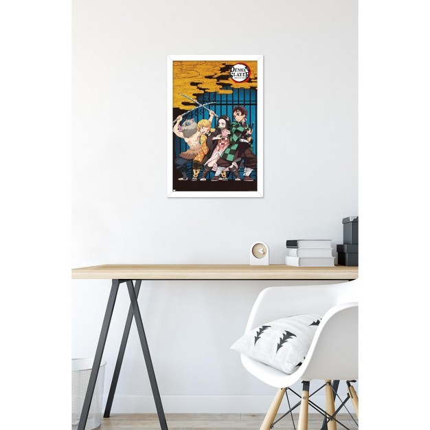 Trends International Demon Slayer Group Art Framed Wall Poster Prints