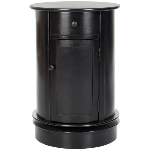 SAFAVIEH Cape Cod Black Swivel Storage Accent Table - 17.7