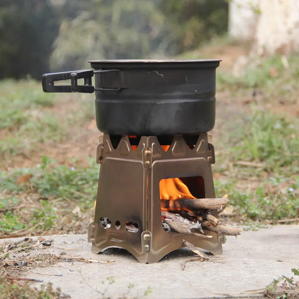 Folding wood camping stove Portable Alcohol Fuel Furnace Burner Picnic Survival Hiking Outdoor Stoves