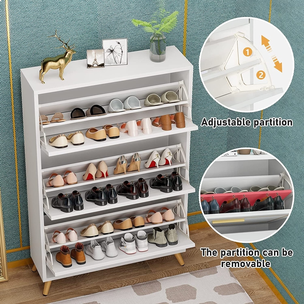 Shoe Cabinet with 3 Flip Drawers for Entryway Bedroom