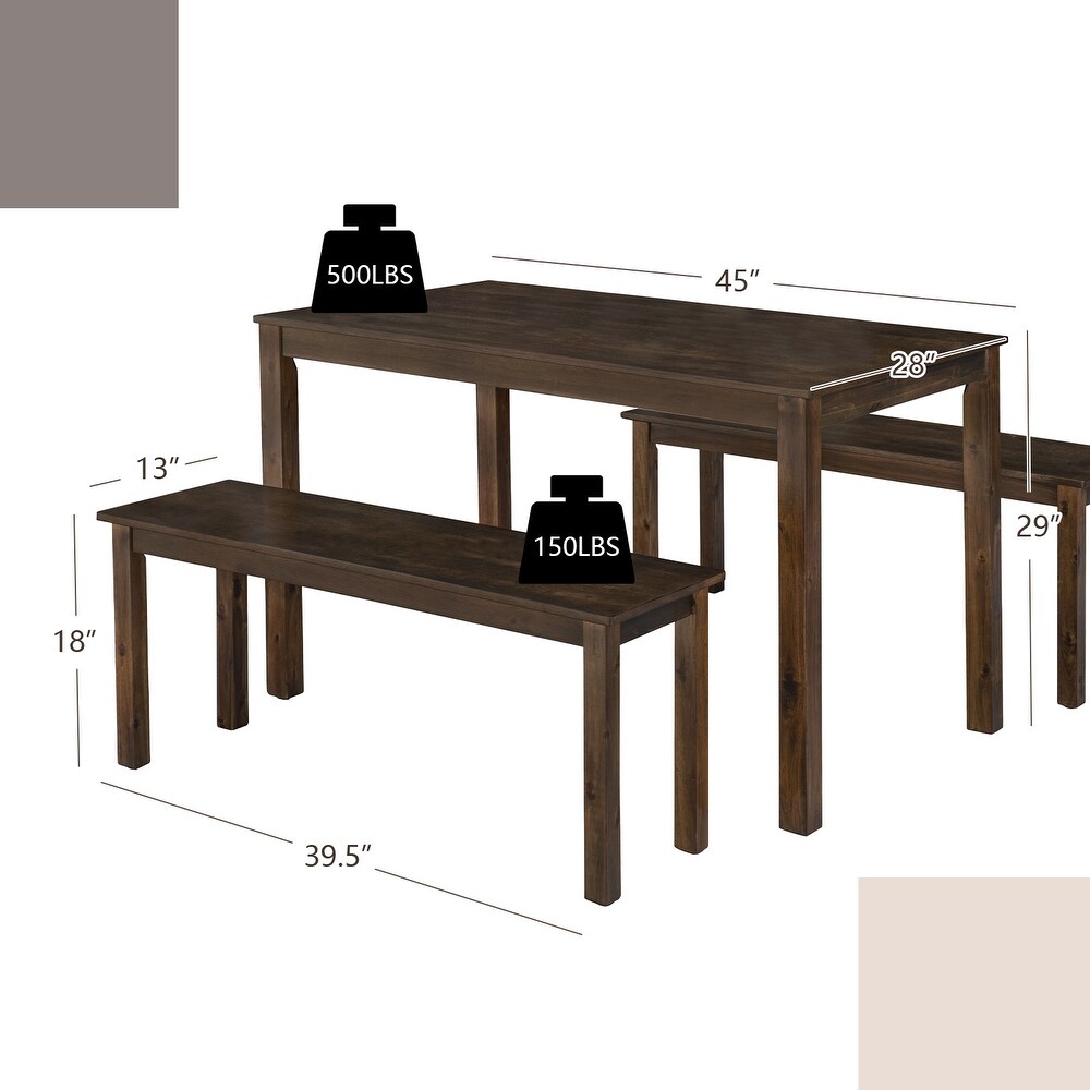 3 Pieces Modern Studio Collection Table Dining Set