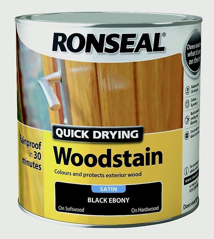 Ronseal Quick Dry Woodstain Satin 2.5L Ebony