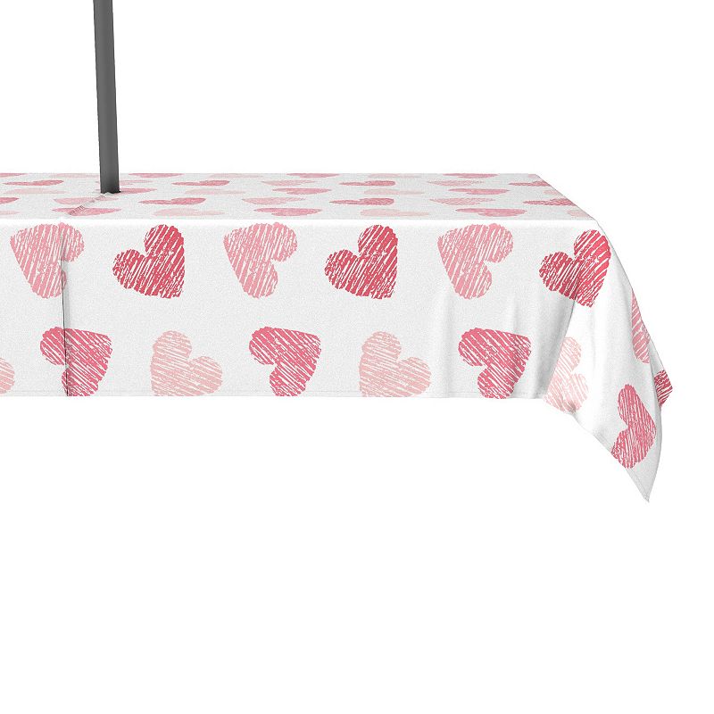 Water Repellent， Outdoor， 100% Polyester， 60x104， Valentine's Shaded Hearts