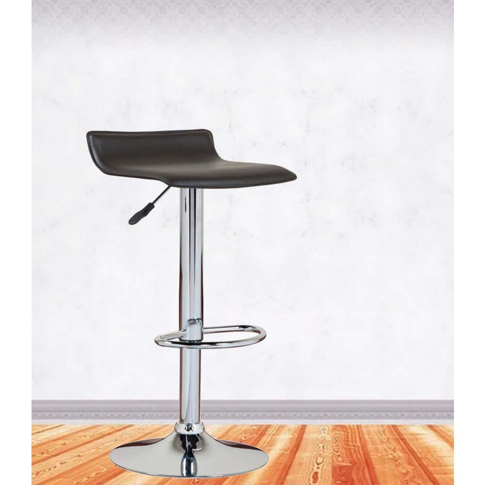 Leick Home 34 in. Black Adjustable Height Swivel Bar Stool (Set of 2) 10042BL