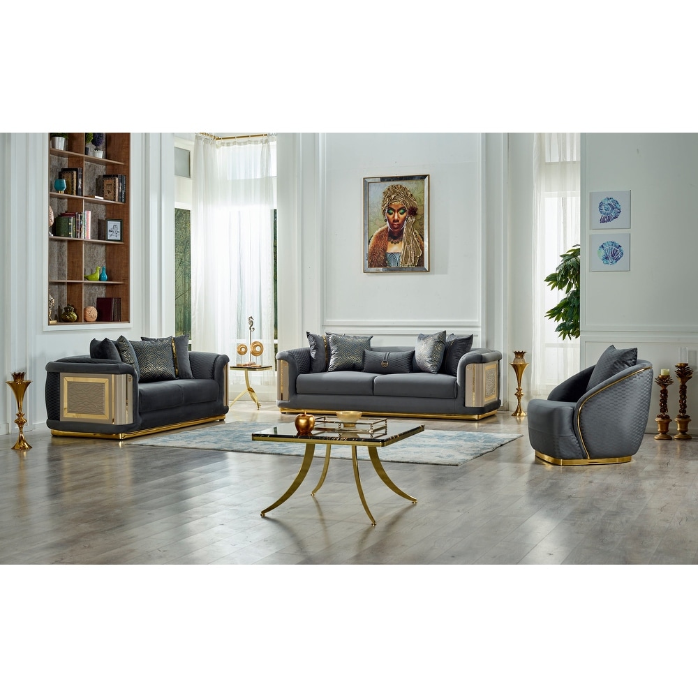 Viego 3 piece Living room Set Square Arms