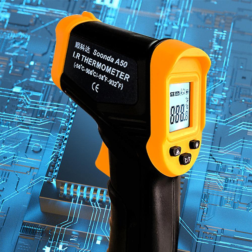 -50~500 Handheld Infrared Temperature Meter Lcd Display With Backlight Non-contact Temperature Meter / Units Switching Home Household Cooking Oven Tem