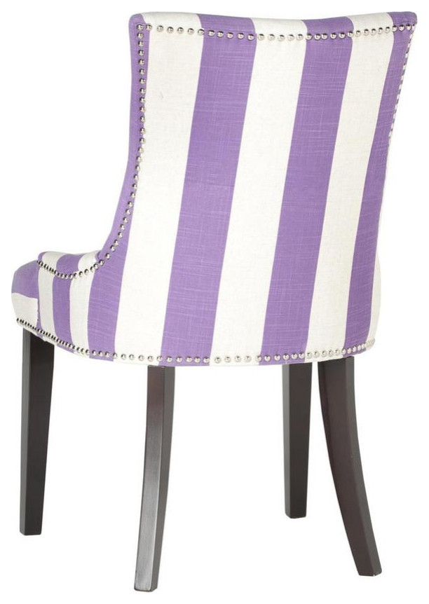 De De 19  x27 x27h Awning Stripes Dining Chair Set of 2 Silver Nail Heads Lavender   Modern   Dining Chairs   by Virgil Stanis Design  Houzz