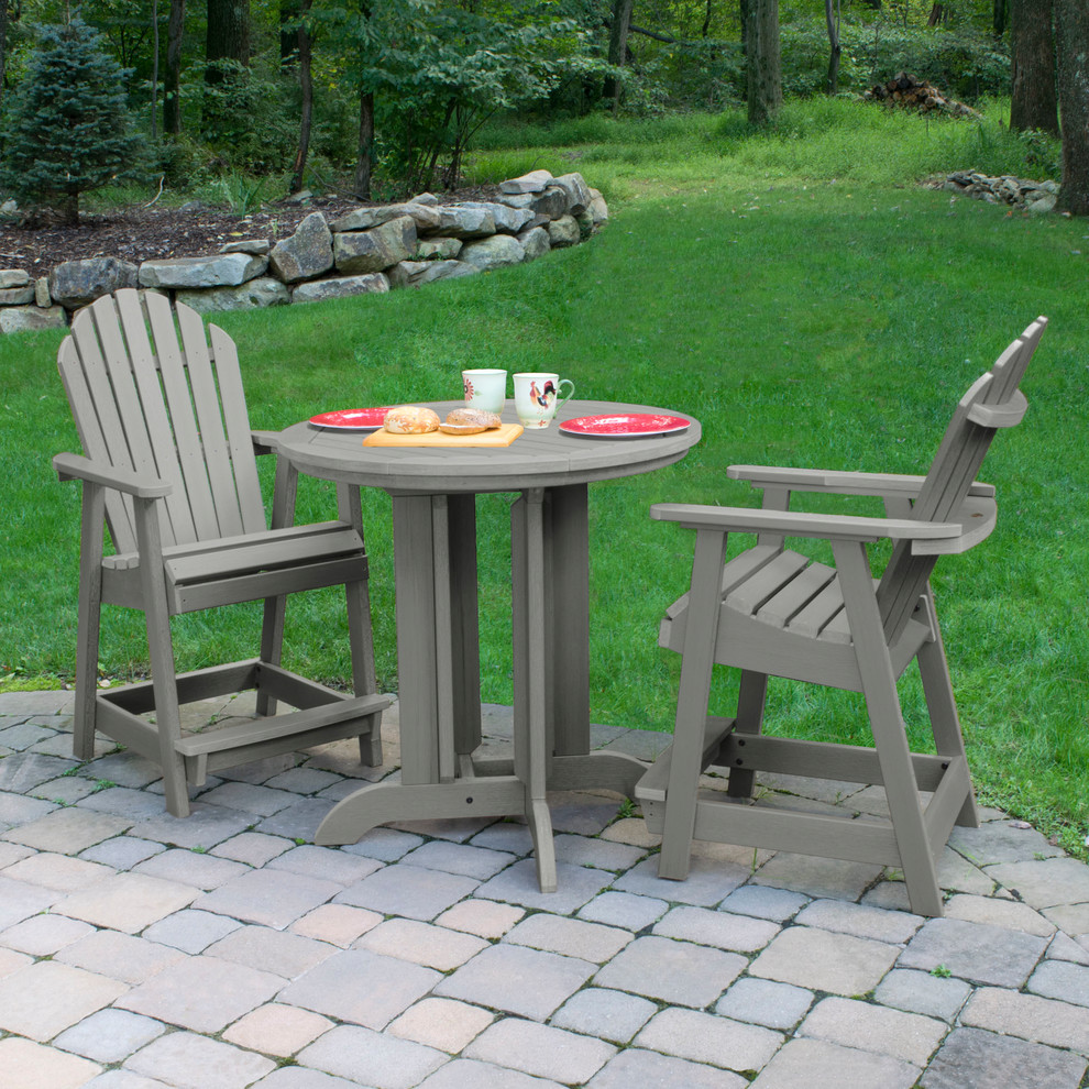 Hamilton 3 Piece Round Counter Height Dining Set   Transitional   Outdoor Pub And Bistro Sets   by highwood  Houzz