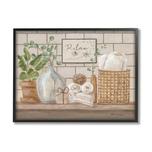 Stupell Industries Uplifting Bathroom Spa Relax Scene Framed Giclee