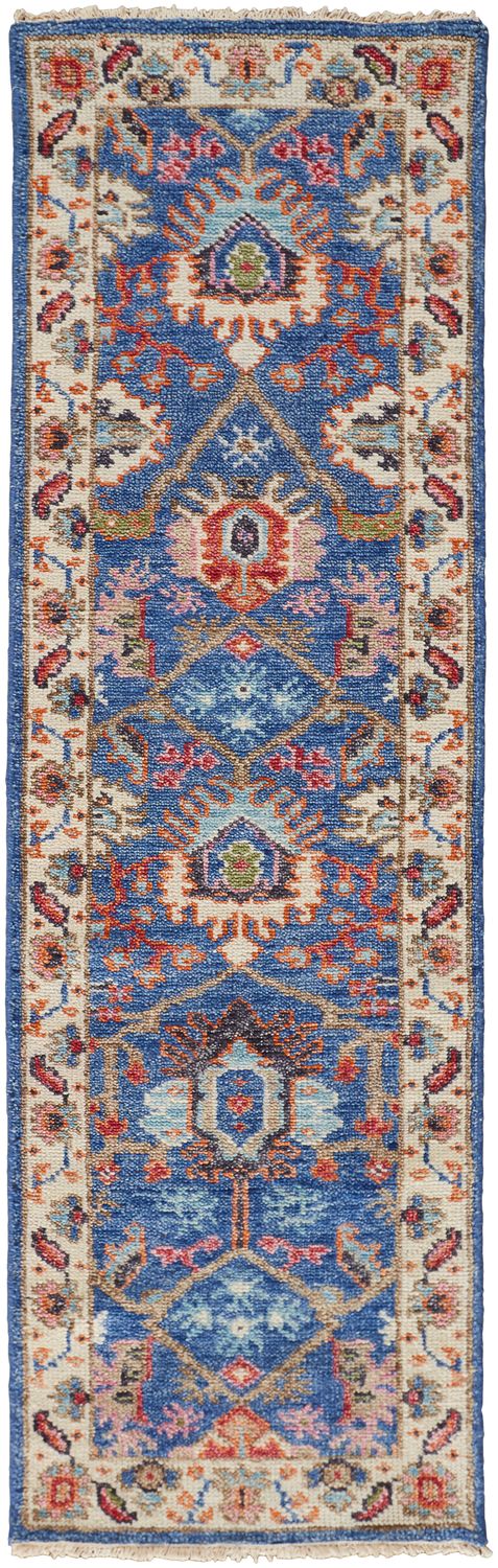 Bennet Blue and Red Rug by BD Fine