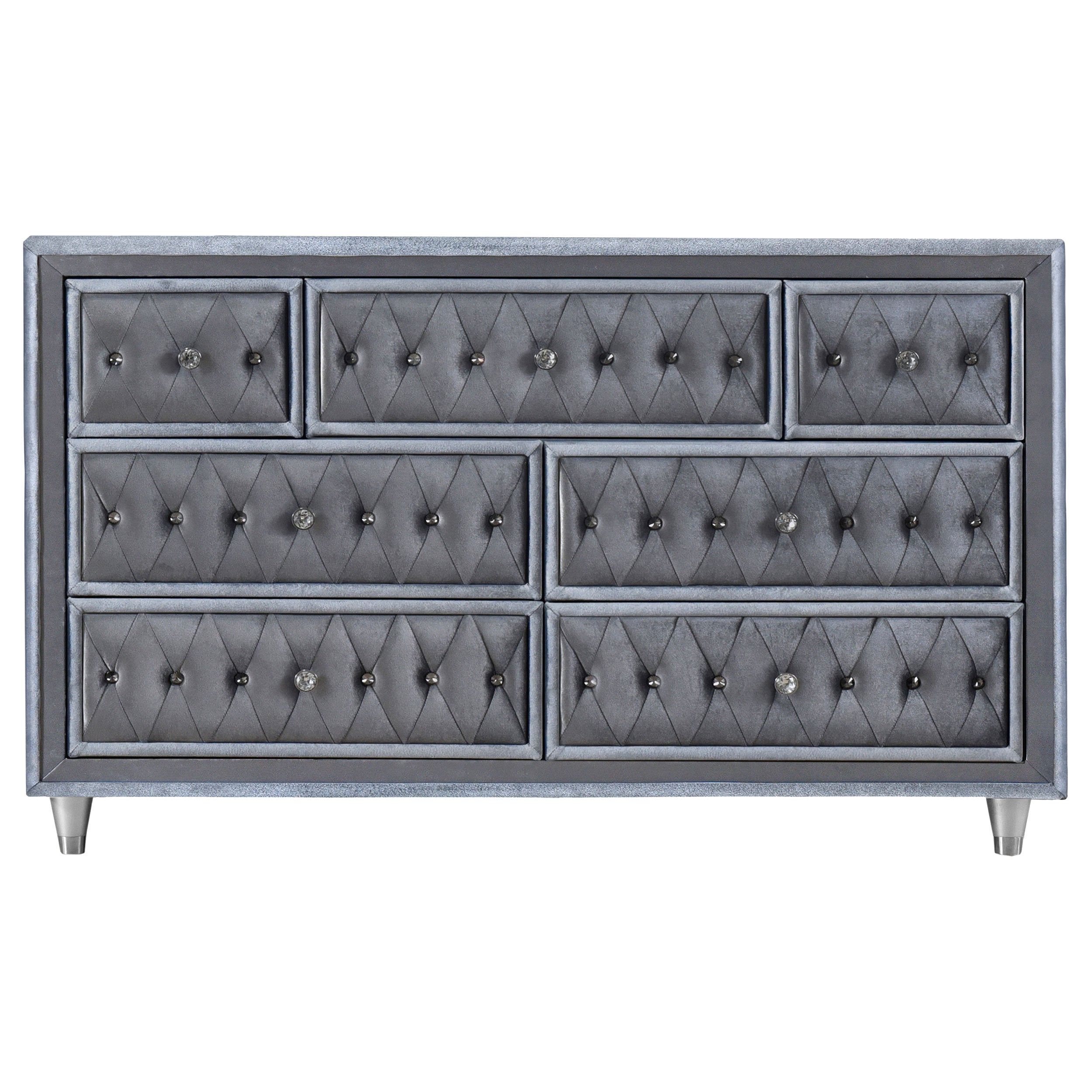 Antonella 4-Piece Eastern King Bedroom Set Grey- 223581KE-S4