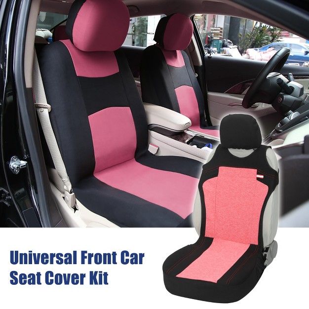 Unique Bargains Universal Cloth Fabric Seat Protector Pad Front Car Seat Cover Kit Red