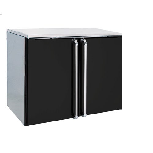 Krowne Metal BR48L-BNS Back Bar Cooler， Black Solid Doors， S/S Sides