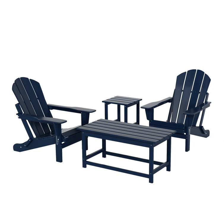 Plastic Folding Adirondack Chair with Table