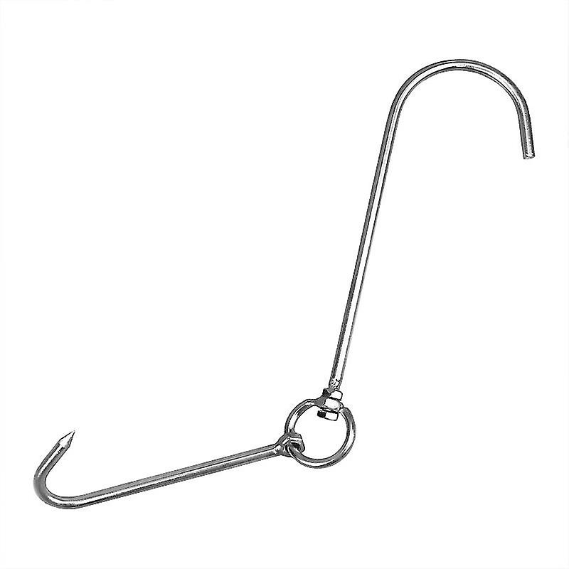 Meat Hook For Butchering Stainless Steel Double Meat Hooks Roast Duck Bacon Hanger Smoker Hooks For Meat Processing (2pcs， Silver)