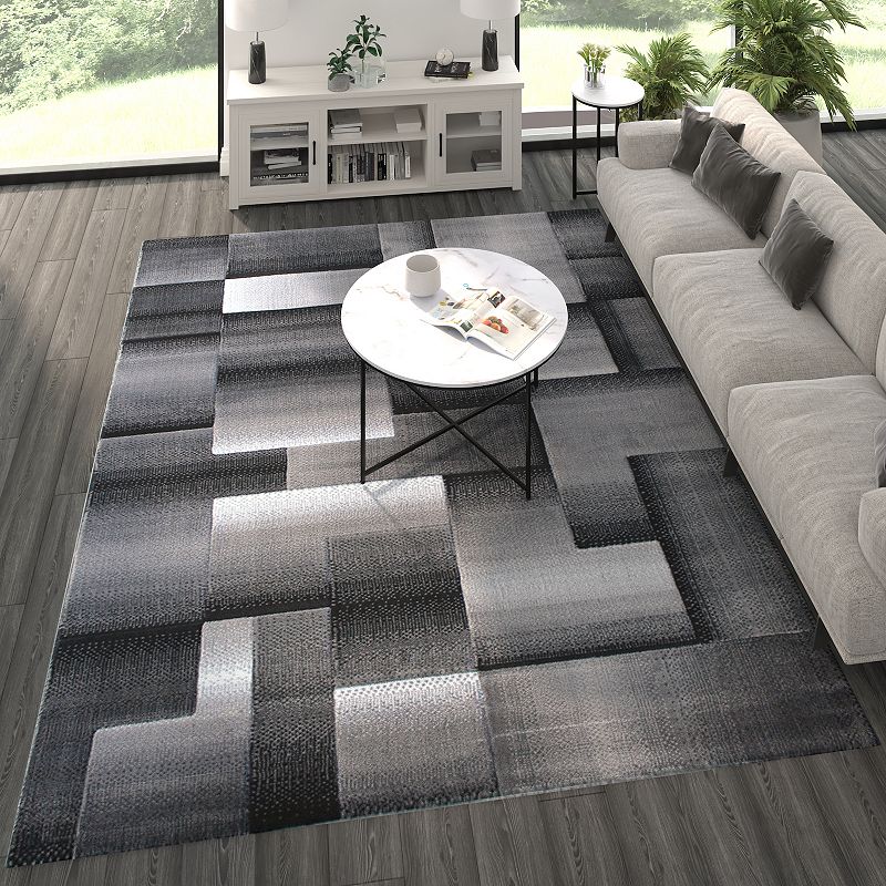 Masada Rugs Masada Rugs Trendz Collection 8'x10' Modern Contemporary Area Rug in Black， White and Gray-Design Trz861