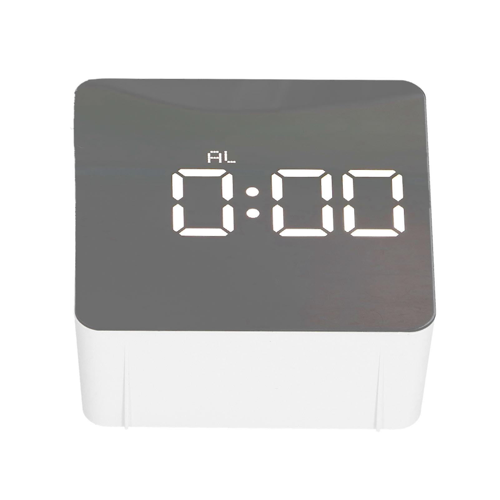 Led Mirror Alarm Clock With Temperature Date Time Display Snooze Function For Bedroom Living Room Office